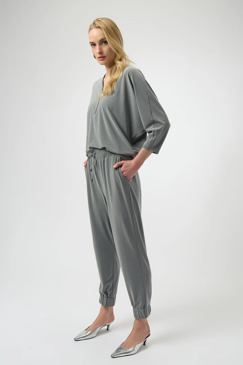 Joseph Ribkoff Grey Melange Pull On Jogger Pants 254079