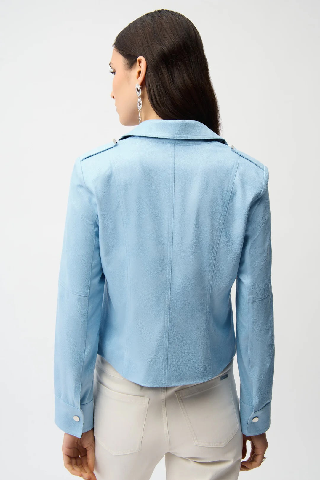 Joseph Ribkoff Fitted Faux Suede Zip Up Moto Jacket 261910