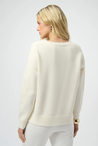 Joseph Ribkoff Sequined V-Neck Pullover Sweater 254949-R