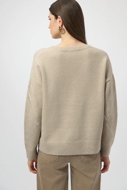 Joseph Ribkoff Sequined V-Neck Pullover Sweater 254949-R