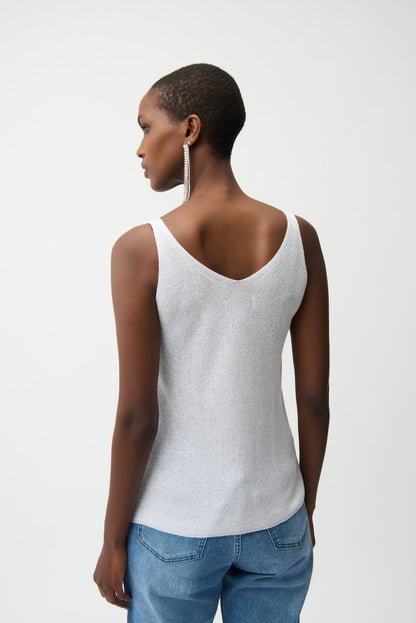 Joseph Ribkoff Metallic Knitted Camisole With Rhinestones 252915S26