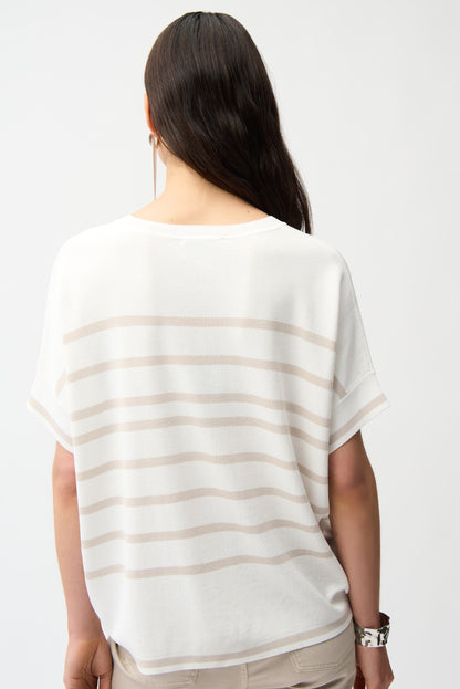 Joseph Ribkoff Striped Dolman Sleeve Sweater Top 261921