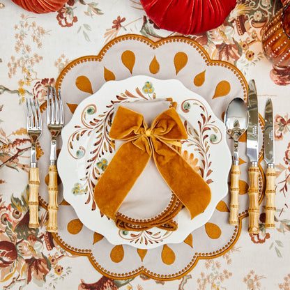 Taupe & Mustard Bettina Napkins (Set of 4)