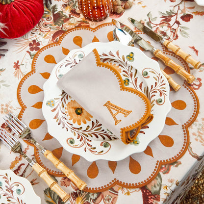 Taupe & Mustard Bettina Napkins (Set of 4)