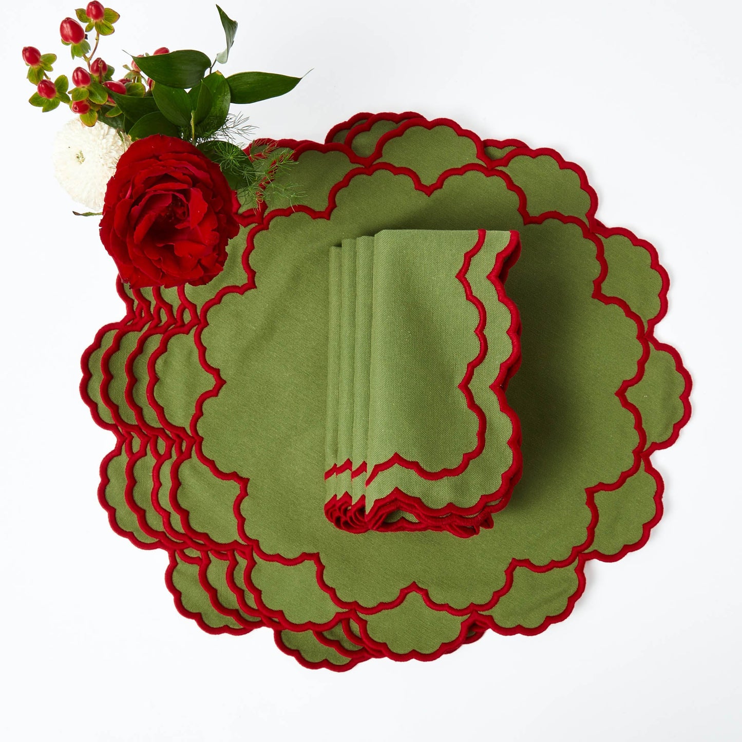 Green & Red Lily Placemats (Set of 4)