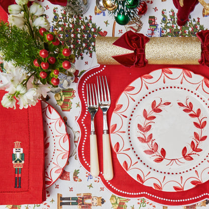 Red Eloise Linen Placemats & Nutcracker Napkins (Set of 4)