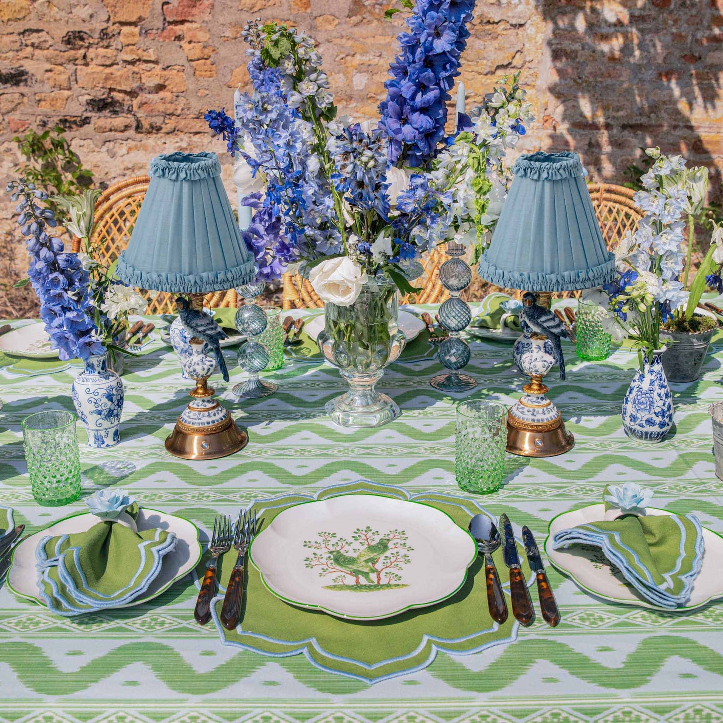 Green Fleur Napkins (Set of 4)