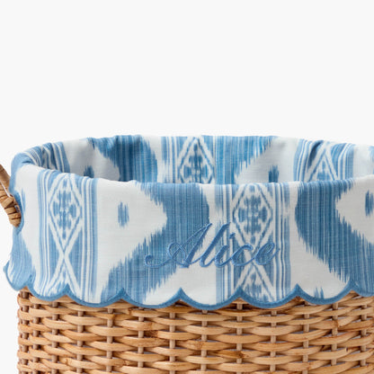 Isabella Rattan Basket with Ikat Liner (Extra Small)
