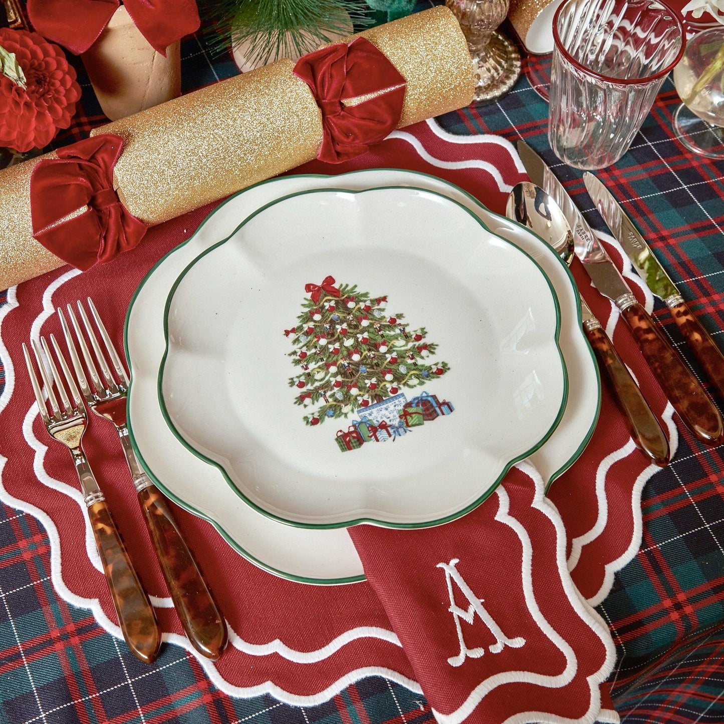 Berry Red Katherine Placemats (Set of 4)