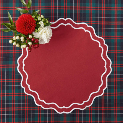 Berry Red Katherine Placemats (Set of 4)