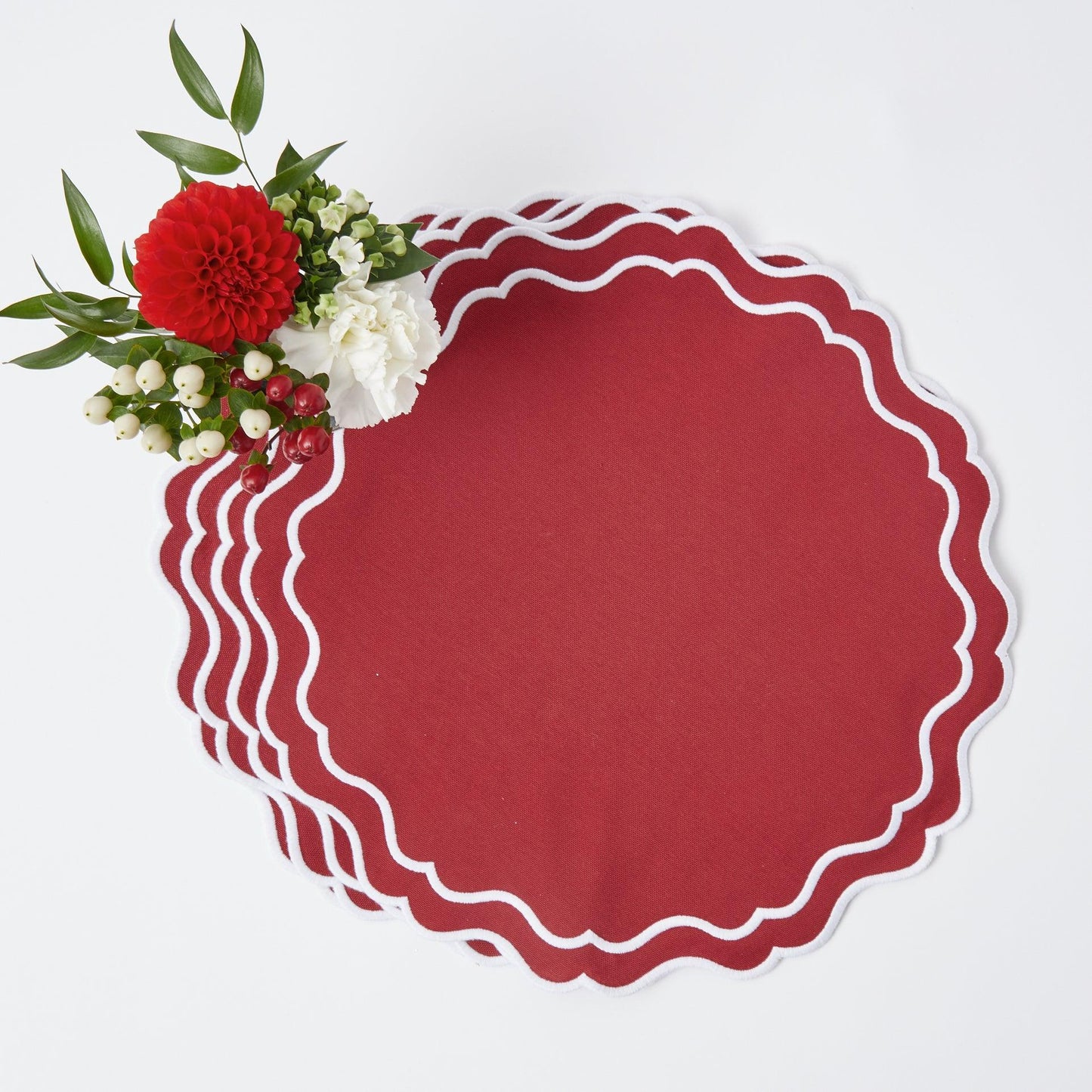 Berry Red Katherine Placemats (Set of 4)