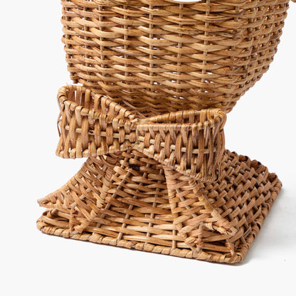 Liliana Bow Scalloped Rattan Urn