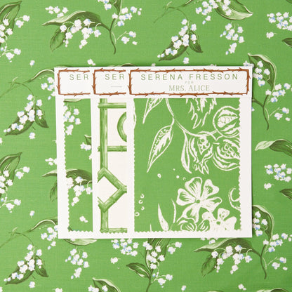Green Lily of the Valley Fabric