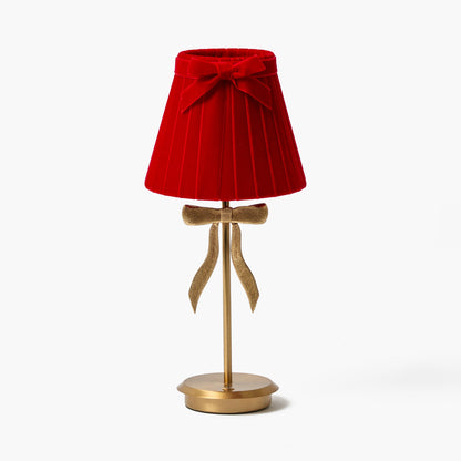 Marilyn Bow Rechargeable Lamp with Red Velvet Bow Shade (18cm)