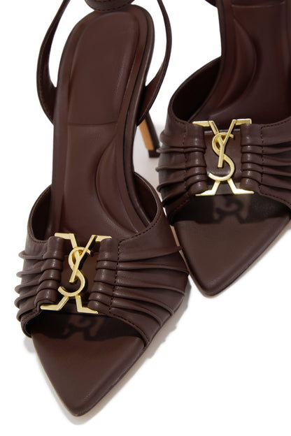 Anahi Single Sole Mid Heels - Brown