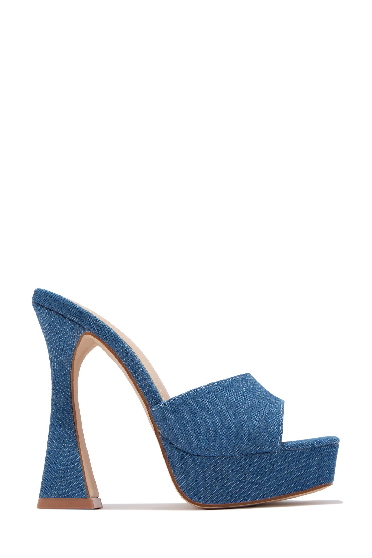 Jianna Platform Heel Mules - Denim