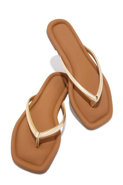 Slip Into Summer Thong Sandals - Gold