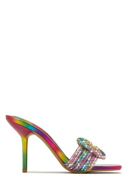 Song Of Love Embellished Mule Heels - Black