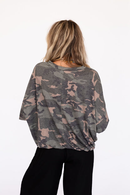 Here For Camo Top - Olive