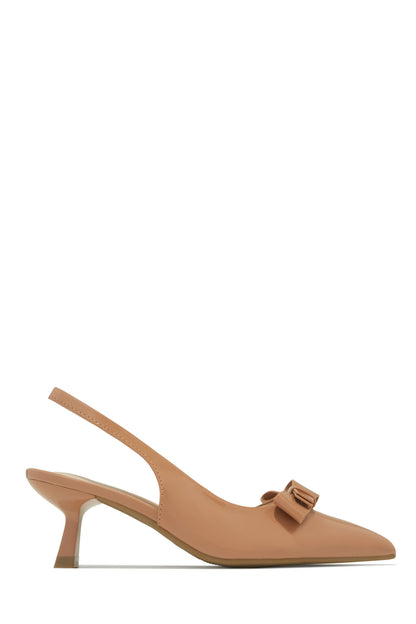Alayna Mid Heel Slingback Pumps - Nude