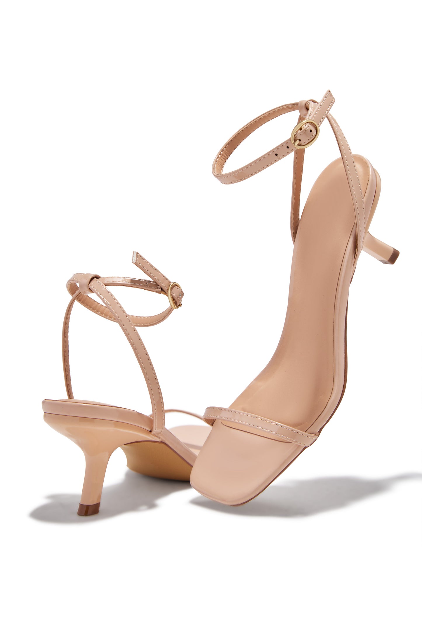 Karolay Ankle Strap Mid Heels - Nude