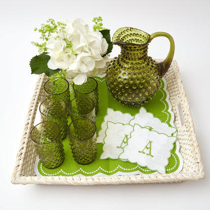 Olive Green Hobnail Jug