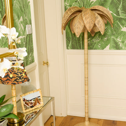 Rattan Palm Tree Floor Lamp