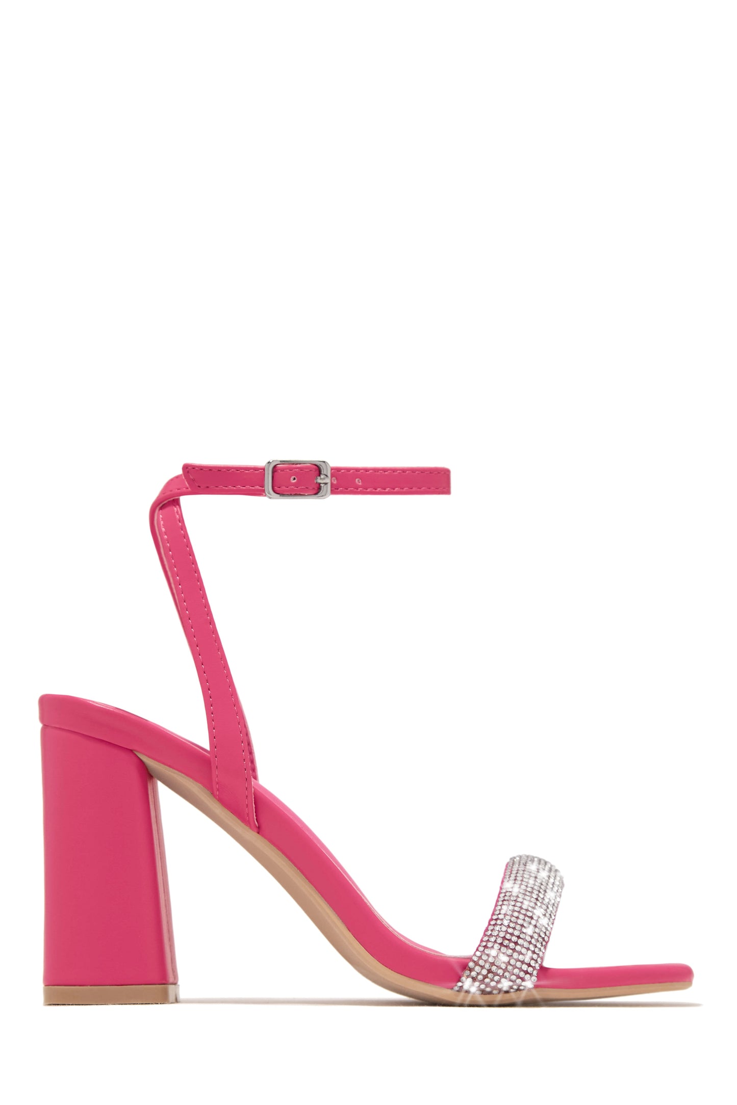 Devine Dreams Embellished Chunky Heels - Pink