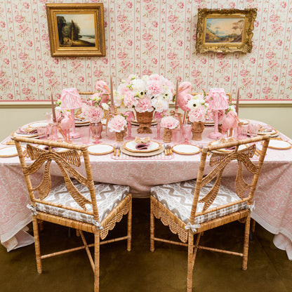 Celine Bow Rattan Chair with Putty Ikat Cushion