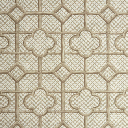Putty Bamboo Trellis Fabric