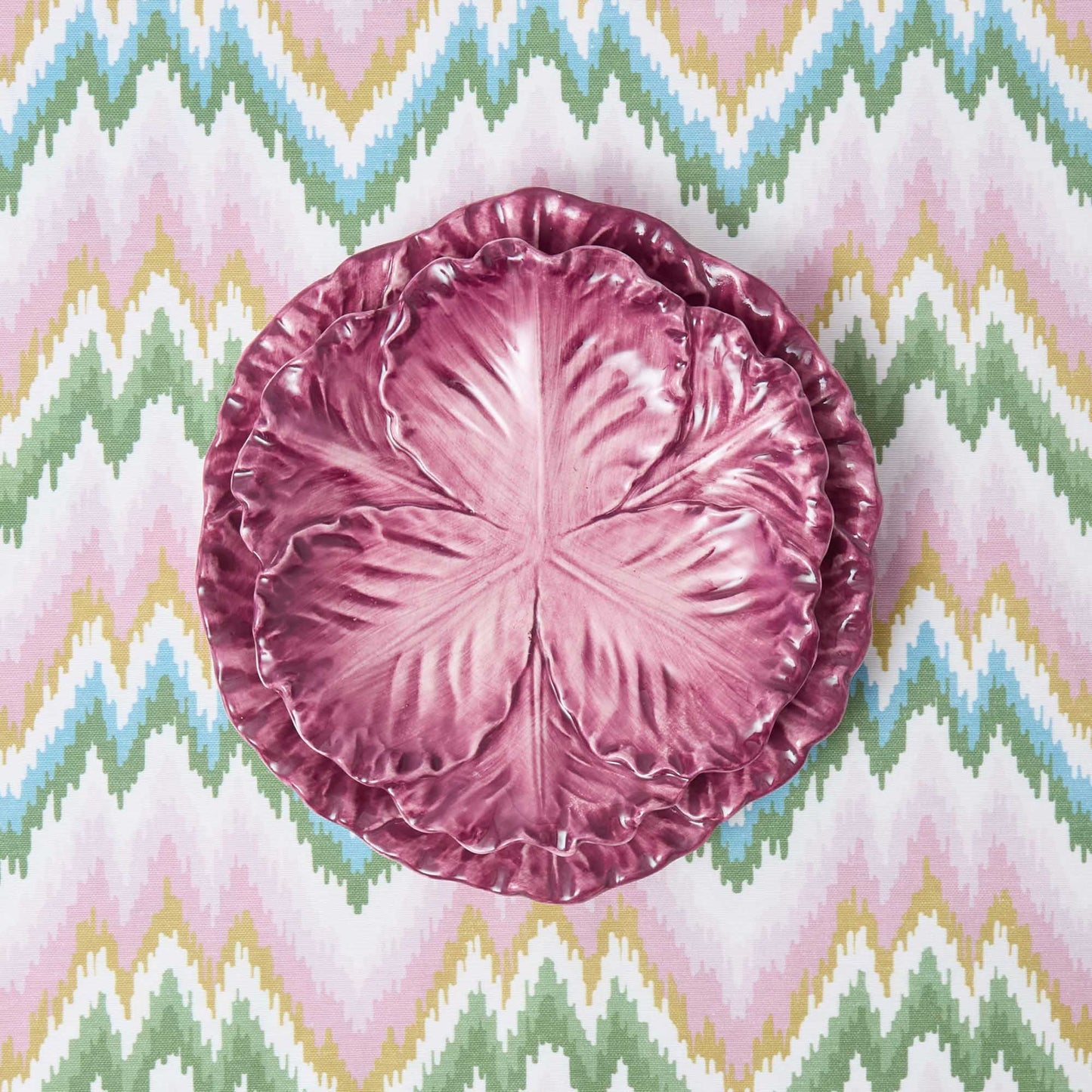 Aubergine Serena Cabbage Dinner & Starter Plates (Set of 8)