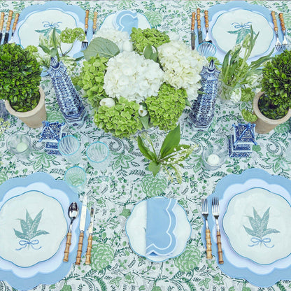 Blue Serena Appliqué Placemats & Napkins (Set of 4)