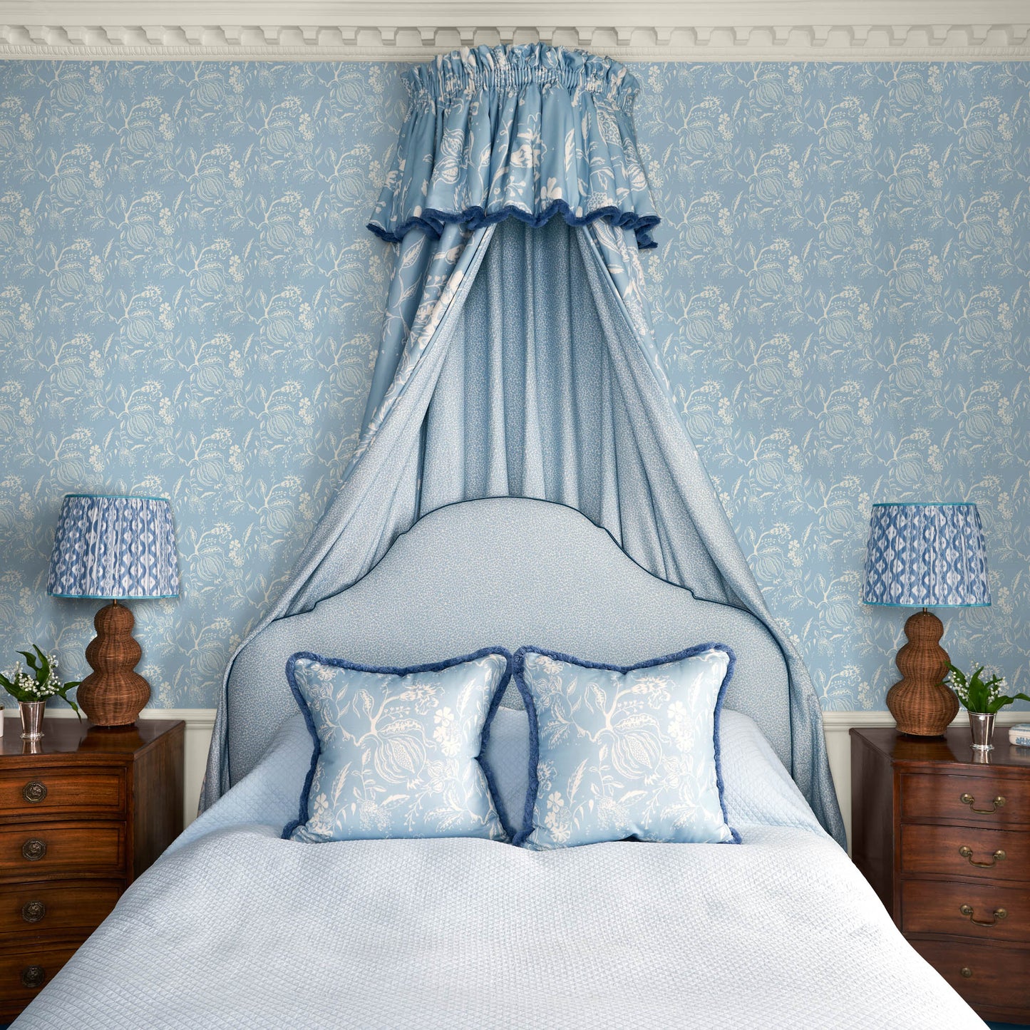 Blue Ikat Lampshade (40cm)