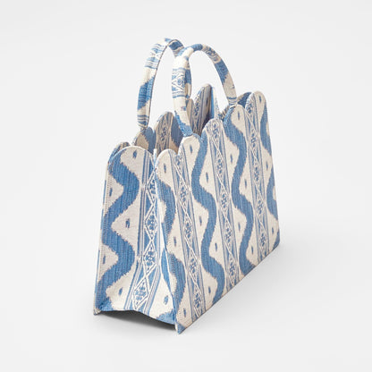 Blue Small Mrs. Alice Ikat Tote Bag