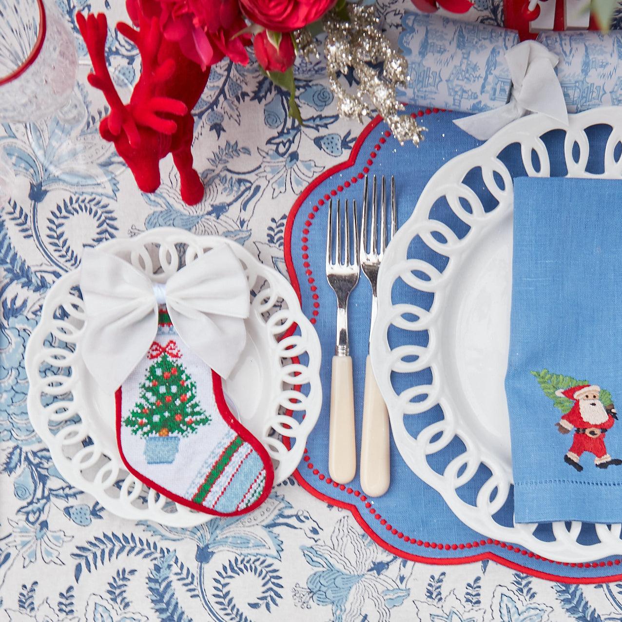 Snow White Velvet Napkin Bows (Set of 4)