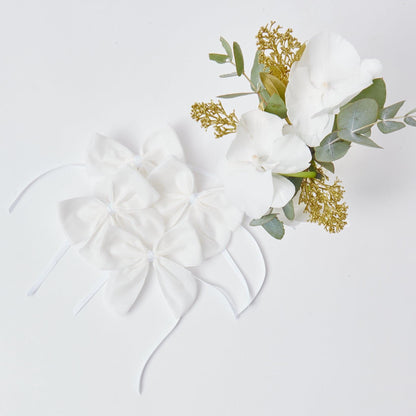 Snow White Velvet Napkin Bows (Set of 4)