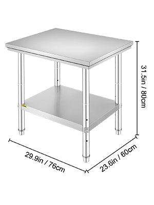 SucceBuy Stainless Steel Kitchen Work Bench Commercial Catering Table Worktable w/Undershelf 330LBS 286LBS for Restaurant
