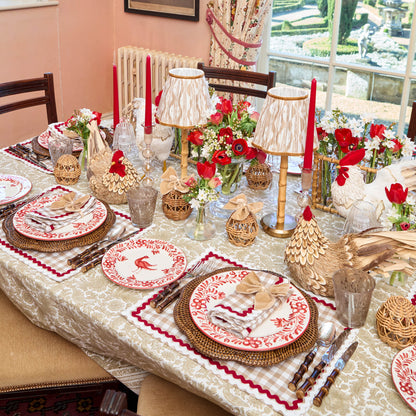 Putty Gingham & Red Rossina Placemats (Set of 4)
