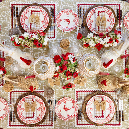 Putty Gingham & Red Rossina Placemats (Set of 4)