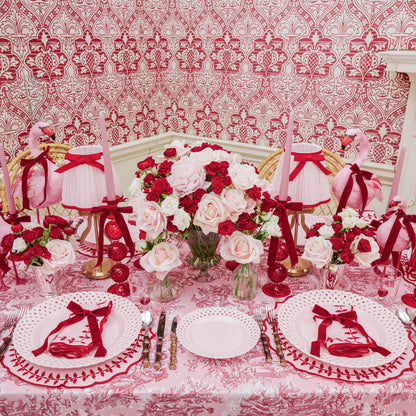 Pink Basketweave Starter Plates (Set of 4)
