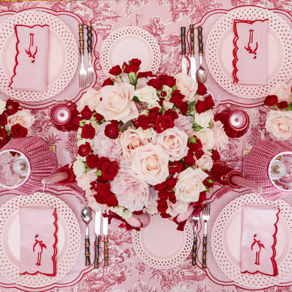 Pink Basketweave Starter Plates (Set of 4)