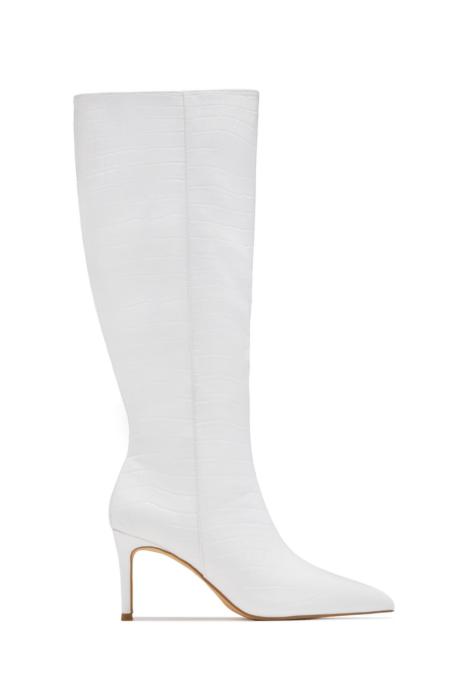 Chrissy Mid Heel Boots - White