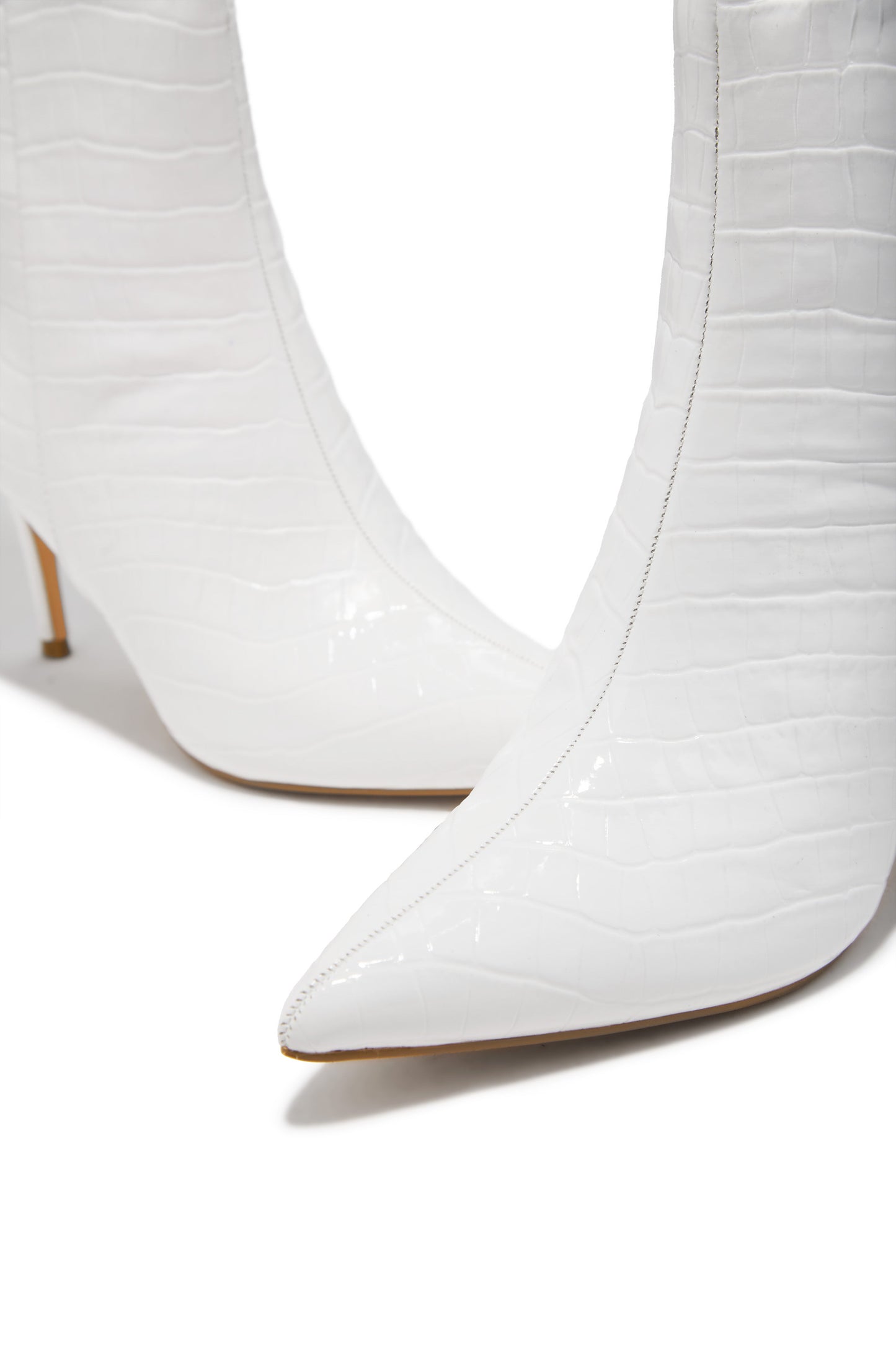 Chrissy Mid Heel Boots - White