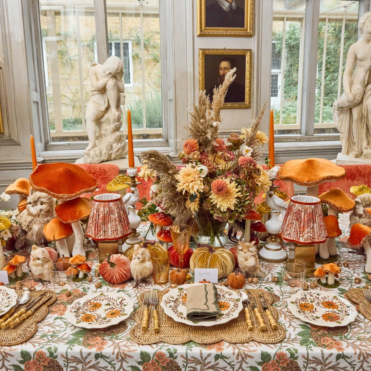 Autumn Flowers Starter Plates (Set of 4)