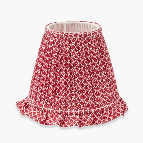 Red Lotus Ruffle Lampshade (18cm)
