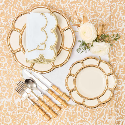 White & Gold Amanda Napkins (Set of 4)