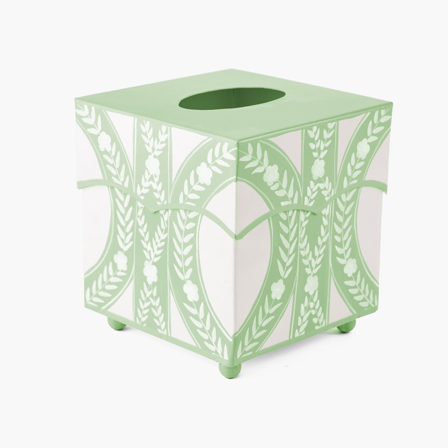 Green Floral Ikat Tissue Box