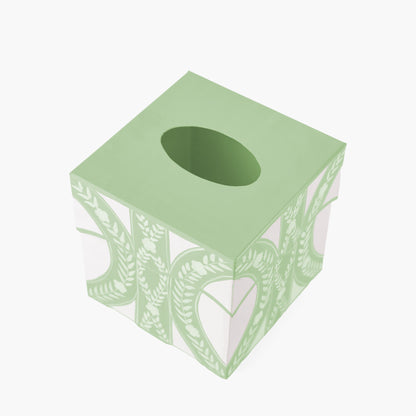 Green Floral Ikat Tissue Box