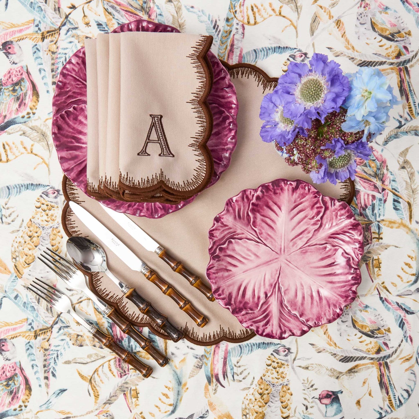 Taupe & Chocolate Isabella Placemats (Set of 4)