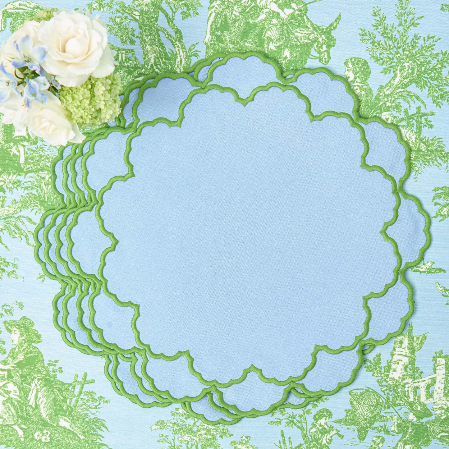 Blue & Green Lily Placemats (Set of 4)